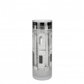 Fornasetti - Glass Vase Casa con Colonne black/white - váza
