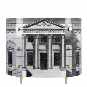 Fornasetti - Curved chest of drawers Palladiana black:white