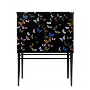 Fornasetti - Raised small sideboard Farfalle colour/black - komoda