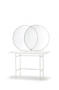 Sé - Olympia Dressing Table Glossy White + White Lacquered Iron Legs