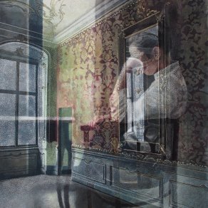 Eva Sakuma - Girl behind the mirror 180x160 cm, 2021