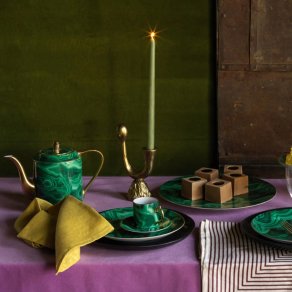 Malachite Canape Plates (Set of 4) 2