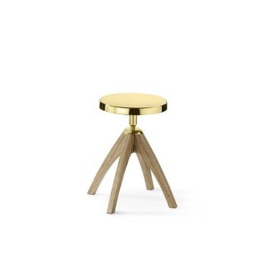 Ghidini 1961 - Leporello Junior Light Durmast - Paolo Rizzatto - small stool - Brass polished