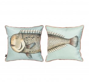 Fornasetti - Set of 2 silk cushions Grande Pesce