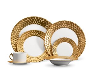 Aegean Dinnerware Set - Gold - Aegean Dinnerware Set - Gold