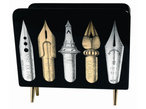 Fornasetti - Magazine rack Pennini gold/silver/black - stojan na časopisy