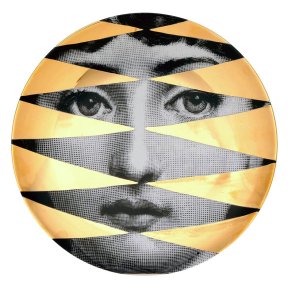 Fornasetti - Wall plate Tema e Variazioni n°46 black/white/gold - dekorativní talíř