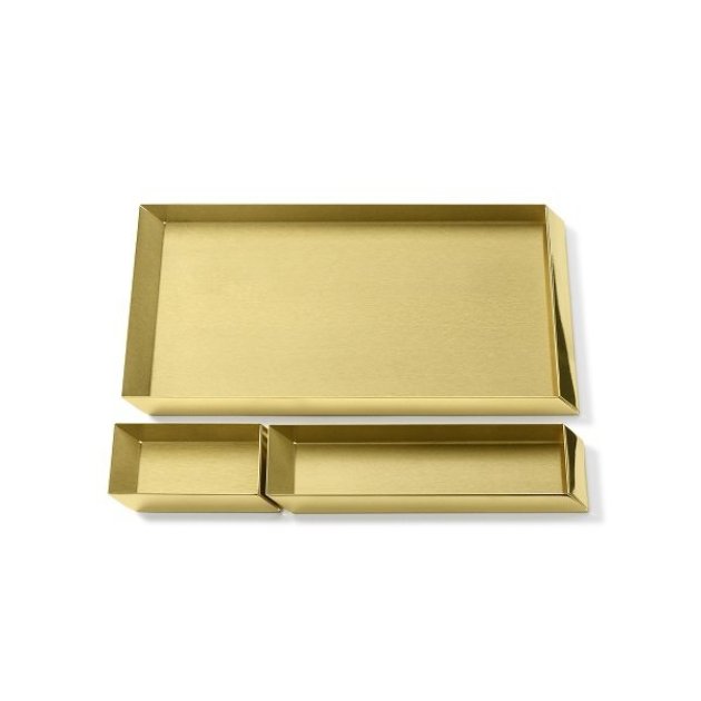 Ghidini 1961 - Axonometry Desk Trays set - Elisa Giovannoni - tray - Brass polished