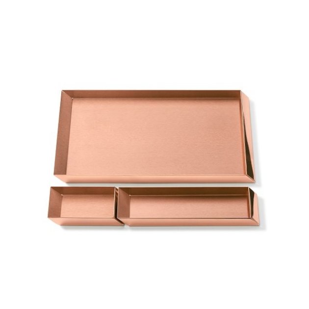 Ghidini 1961 - Axonometry Desk Trays set - Elisa Giovannoni - tray - Rose gold