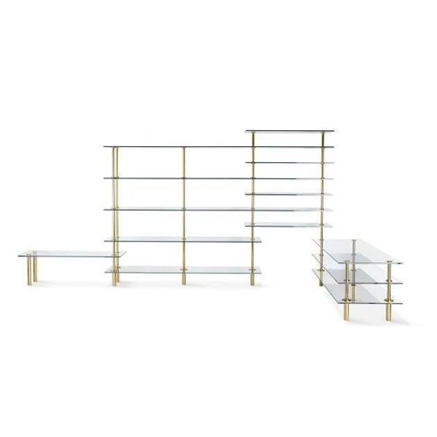 Ghidini 1961 - Legs Bookshelves angular - Paolo Rizzatto - bookshelves - Brass polished