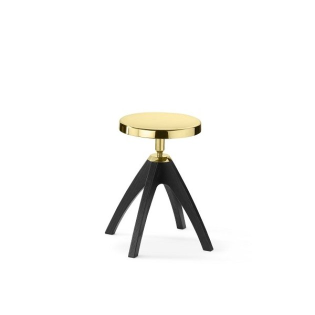 Ghidini 1961 - Leporello Junior Dark Durmas - Paolo Rizzatto - small stool - Brass Polished