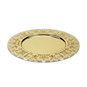 Ghidini 1961 - Perished Round Tray - Studio Job - tray - Brass polished