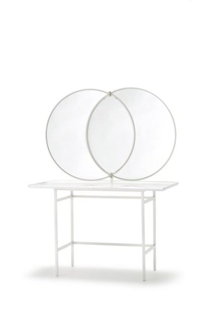 Se - Olympia Dressing Table Glossy White + White Lacquered Iron Legs