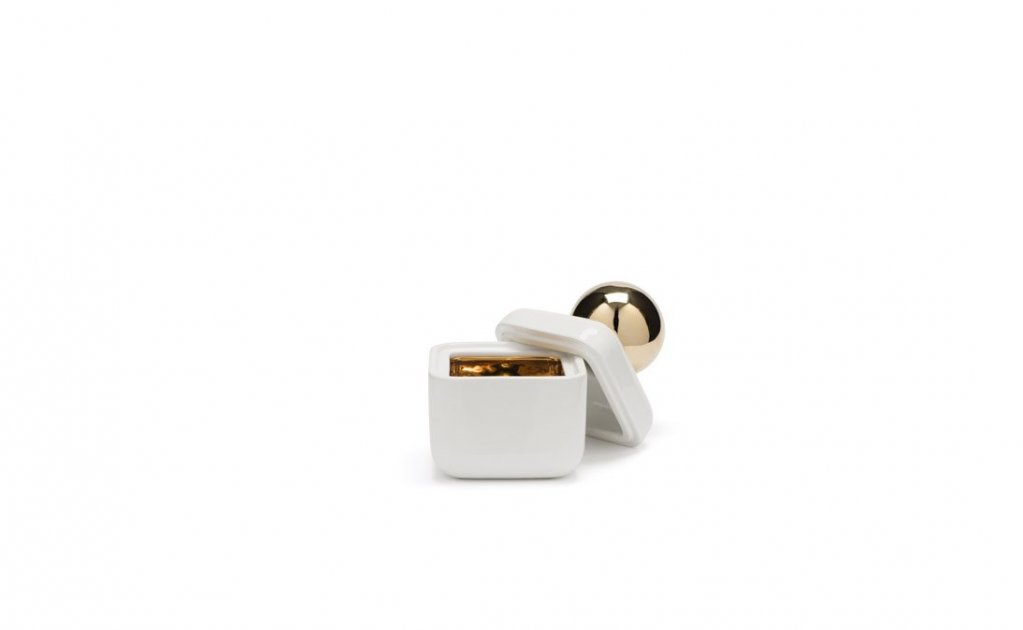 Sé - Whisper Box Petite Glossy White + Gold