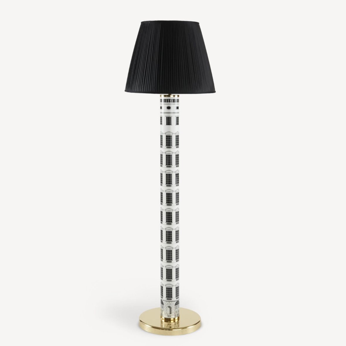 floor-lamp-architettura-black-white-brass-base-with-conical-pleated-lampshade-inspiration