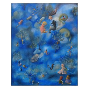 sen-psa-spiciho-na-ustrici-dream-of-dog-sleeping-in-the-oyster-160x130cm-oil-on-canvas-2023